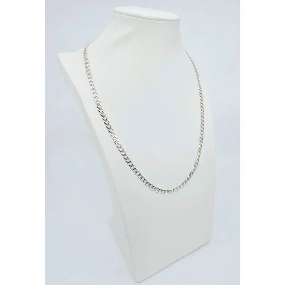 Amazing Solid 925 Sterling Silver Designer Cuban Link Chain Necklace - 21.75 L
